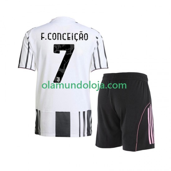 Camisola Juventus Francisco Conceicao 7 Criança Equipamento Primeiro 2025-2026 Manga Curta